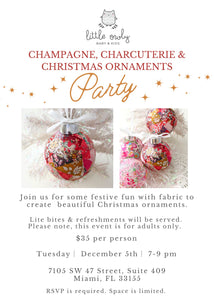 Champagne, Charcuterie & Christmas Ornaments Party