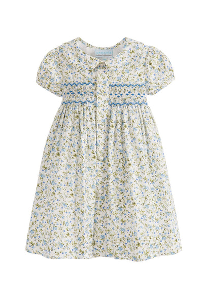 Lisa Blue Smocked Dress