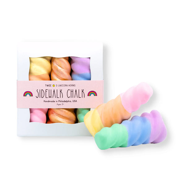 Rainbow Unicorn Horn Set of 3  Handmade Sidewalk Chalk