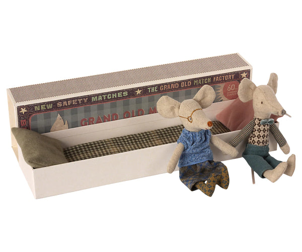 Grandma and Grandpa Mouse in Matchbox