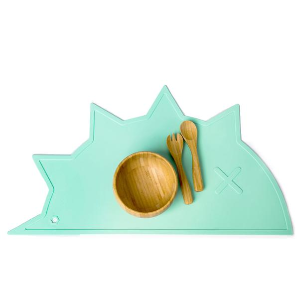 Mint Hedgehog-Dino Non-Toxic Placemat - Little Owly