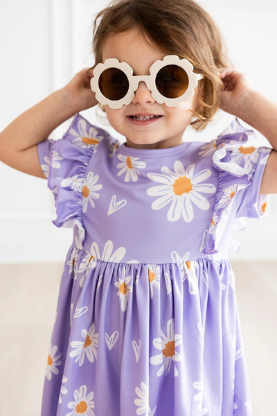 I Heart Daisies Short Sleeve Twirl Dress