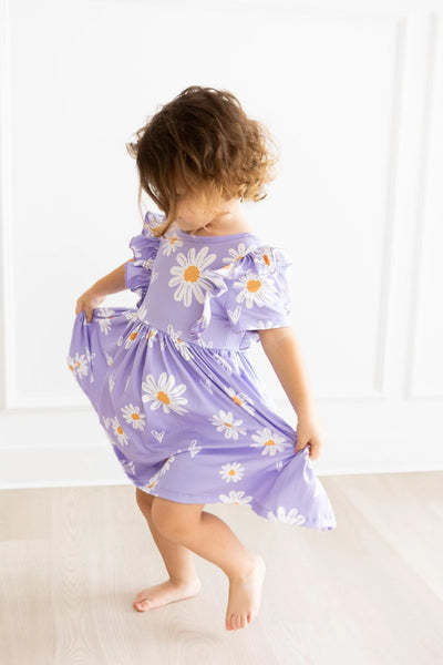 I Heart Daisies Short Sleeve Twirl Dress