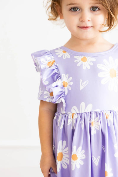 I Heart Daisies Short Sleeve Twirl Dress