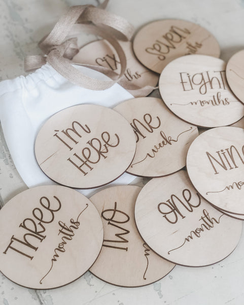 Wooden Baby Milestone Discs