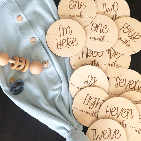 Wooden Baby Milestone Discs