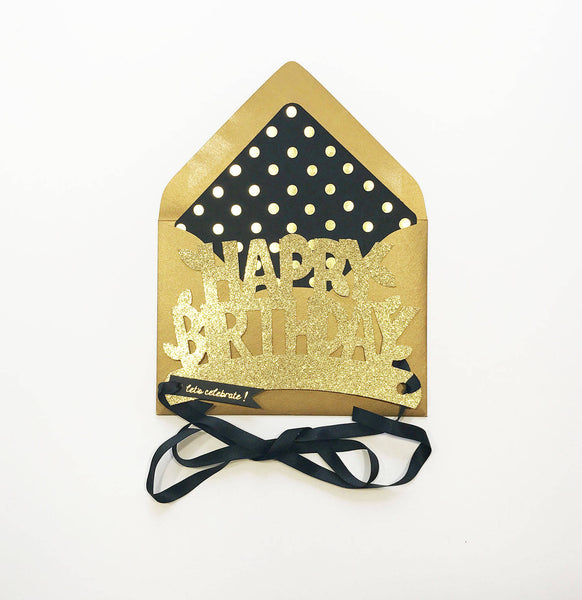 Happy Birthday Glitter Crown Card - Little Owly