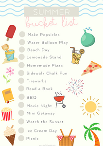 Summer Bucket List Ideas & Printable