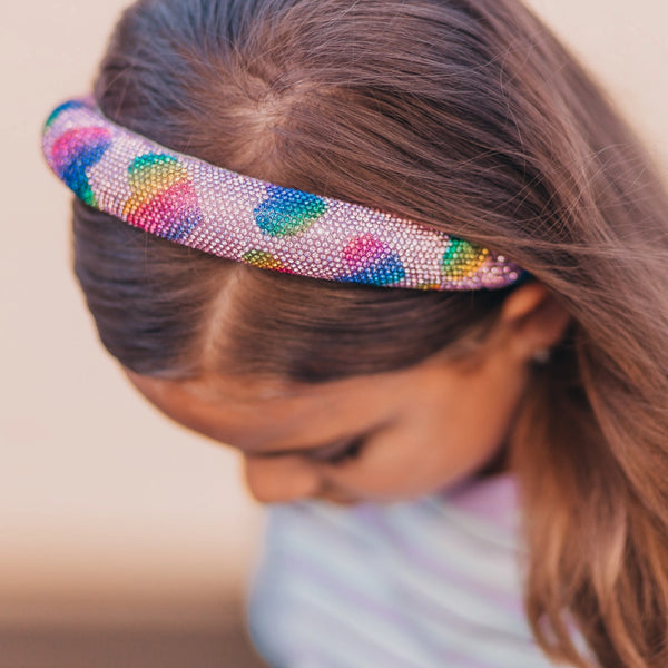 Kids Heart Headband - Padded Rhinestone Hair Band