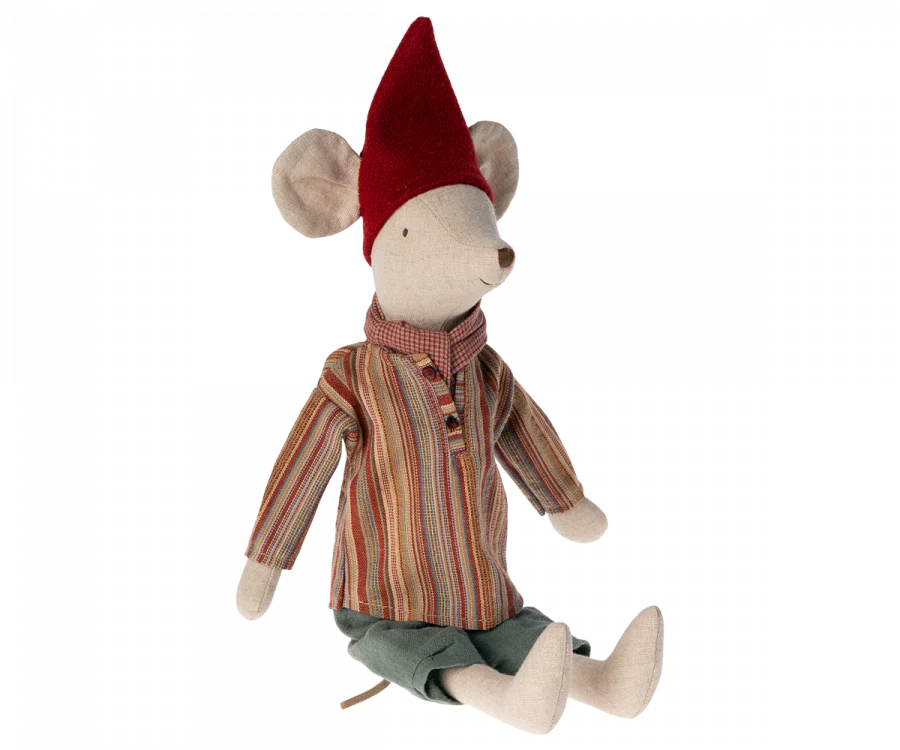 Medium Christmas Boy Mouse with Scarf