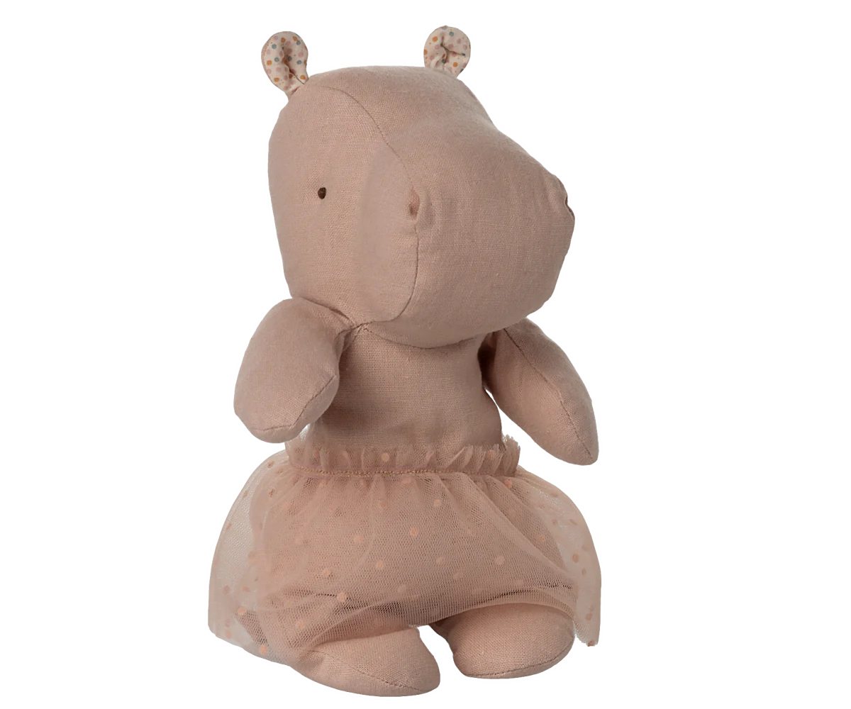 Small Soft Rose Hippo with Skirt