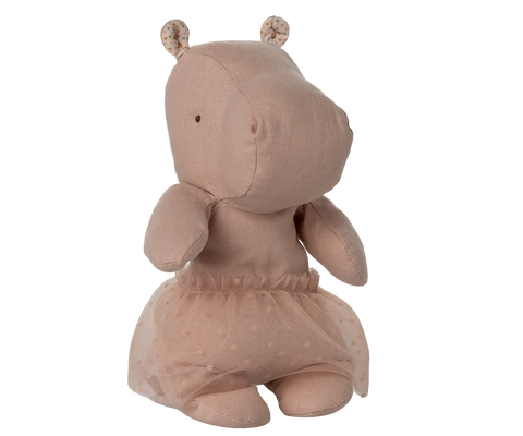 Small Soft Rose Hippo with Skirt