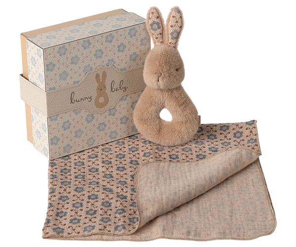 Rabbit Rattle Set in Cream