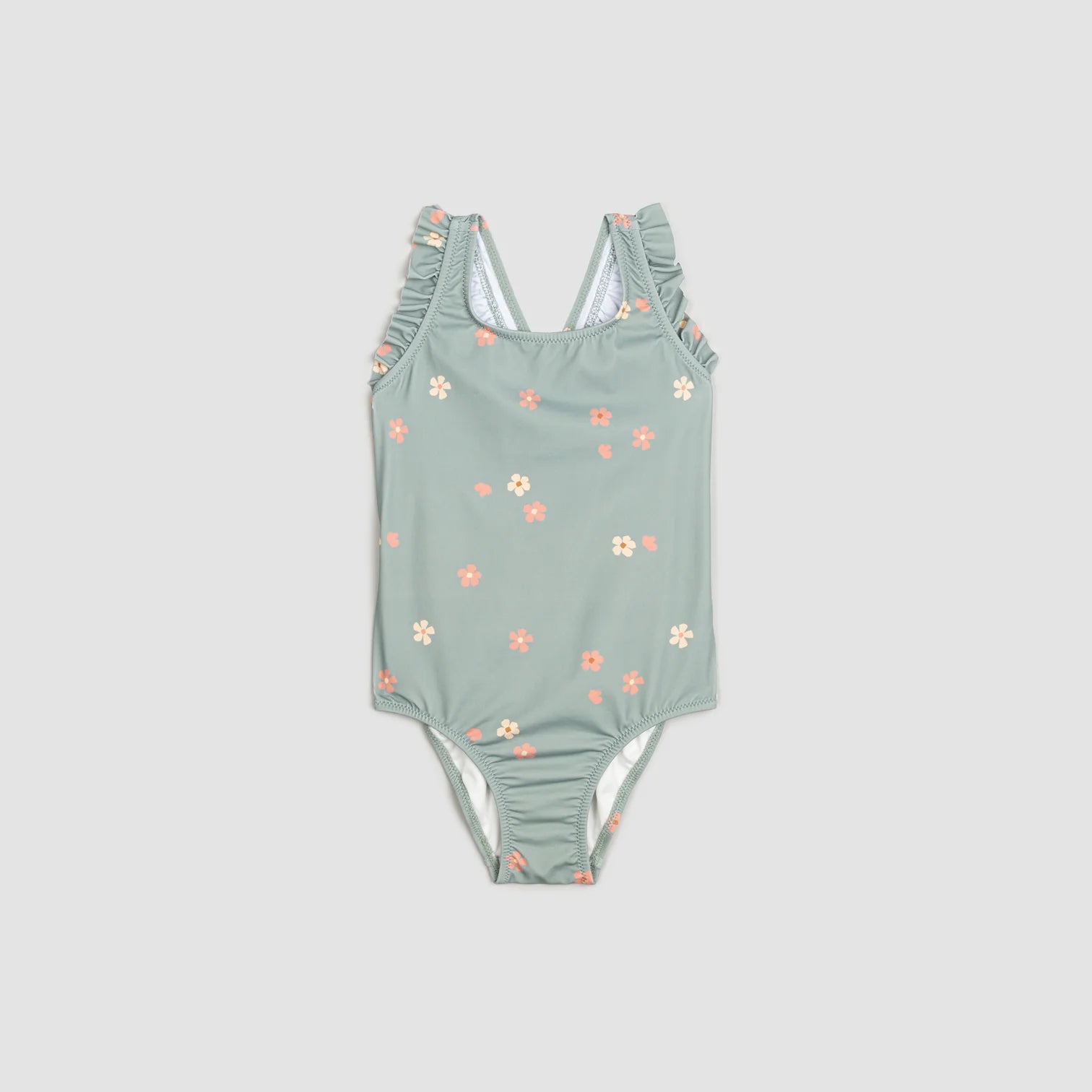 Floral Print on Dusty Green One-Piece Swimsuit