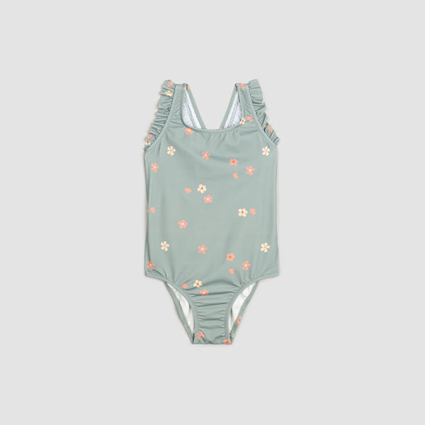 Floral Print on Dusty Green One-Piece Swimsuit