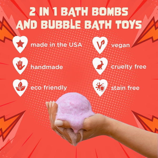 Superhero Kids Bath Bomb with Toy Inside