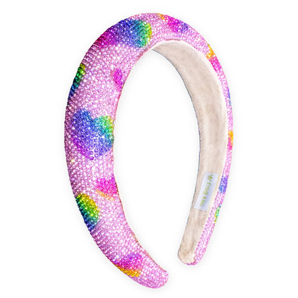 Kids Heart Headband - Padded Rhinestone Hair Band