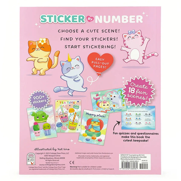 Too Cute! Sticker By Number Activity Book