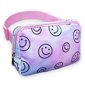 Tie Dye Smiley Face Crossbody Fanny Pack