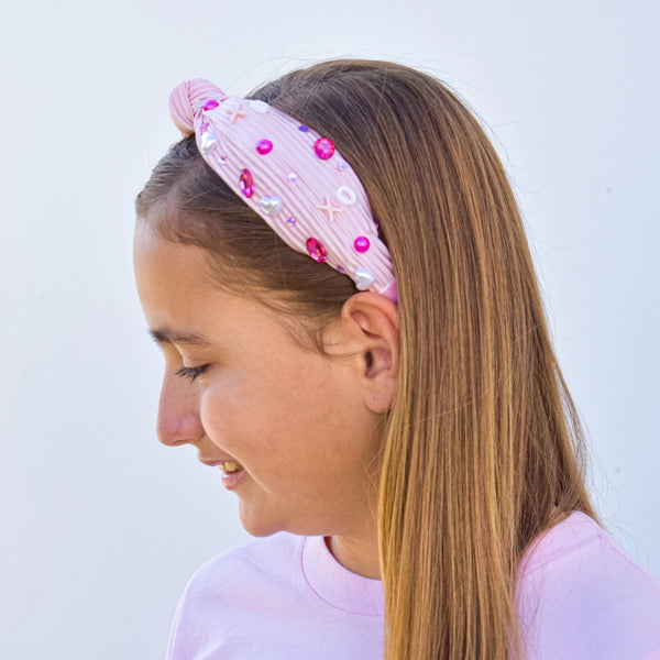 Pleated Satin Knot Embellished Headband