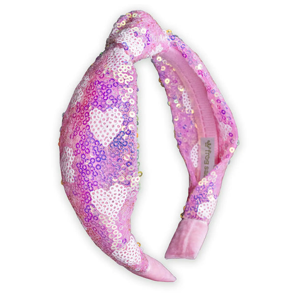 Sequin Heart Knot Headband