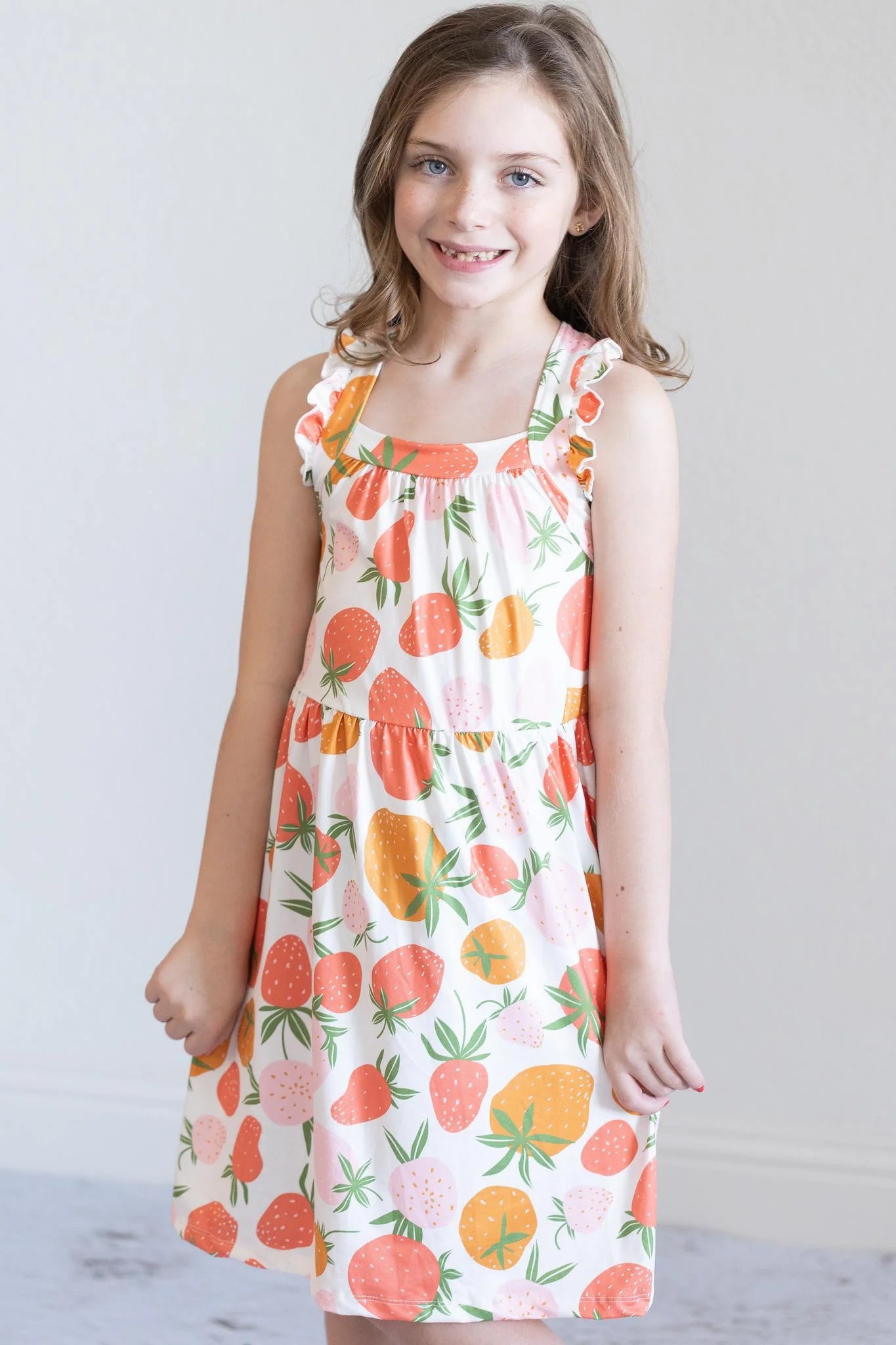 Berry Sweet Ruffle Cross Back Dress