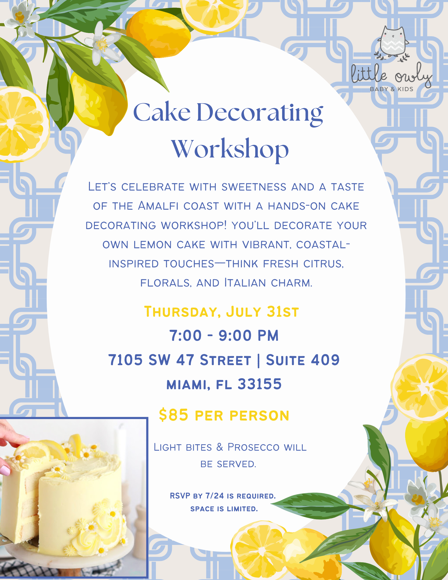 A Slice of Amalfi - Lemon Cake Decorating Workshop