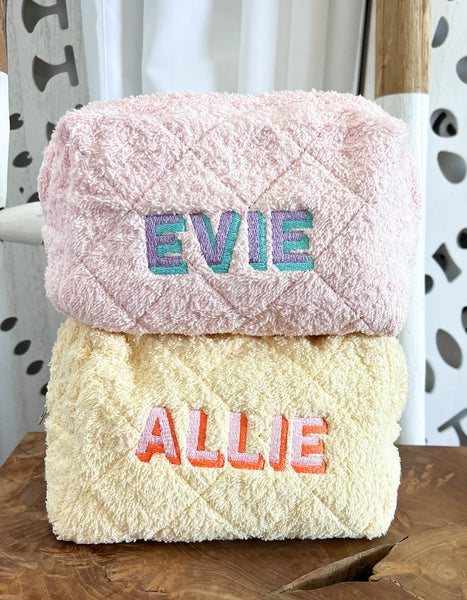 Quilted Embroidered Pouch