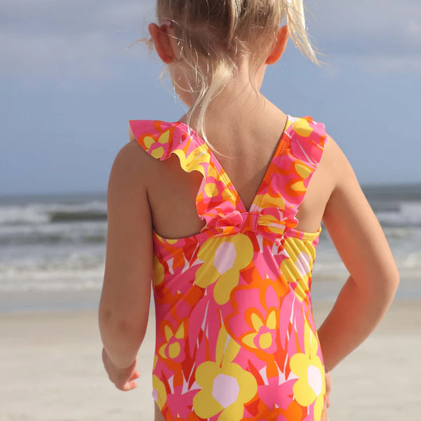 Pop of Sunshine Ruffle Shoulder Swimsuit