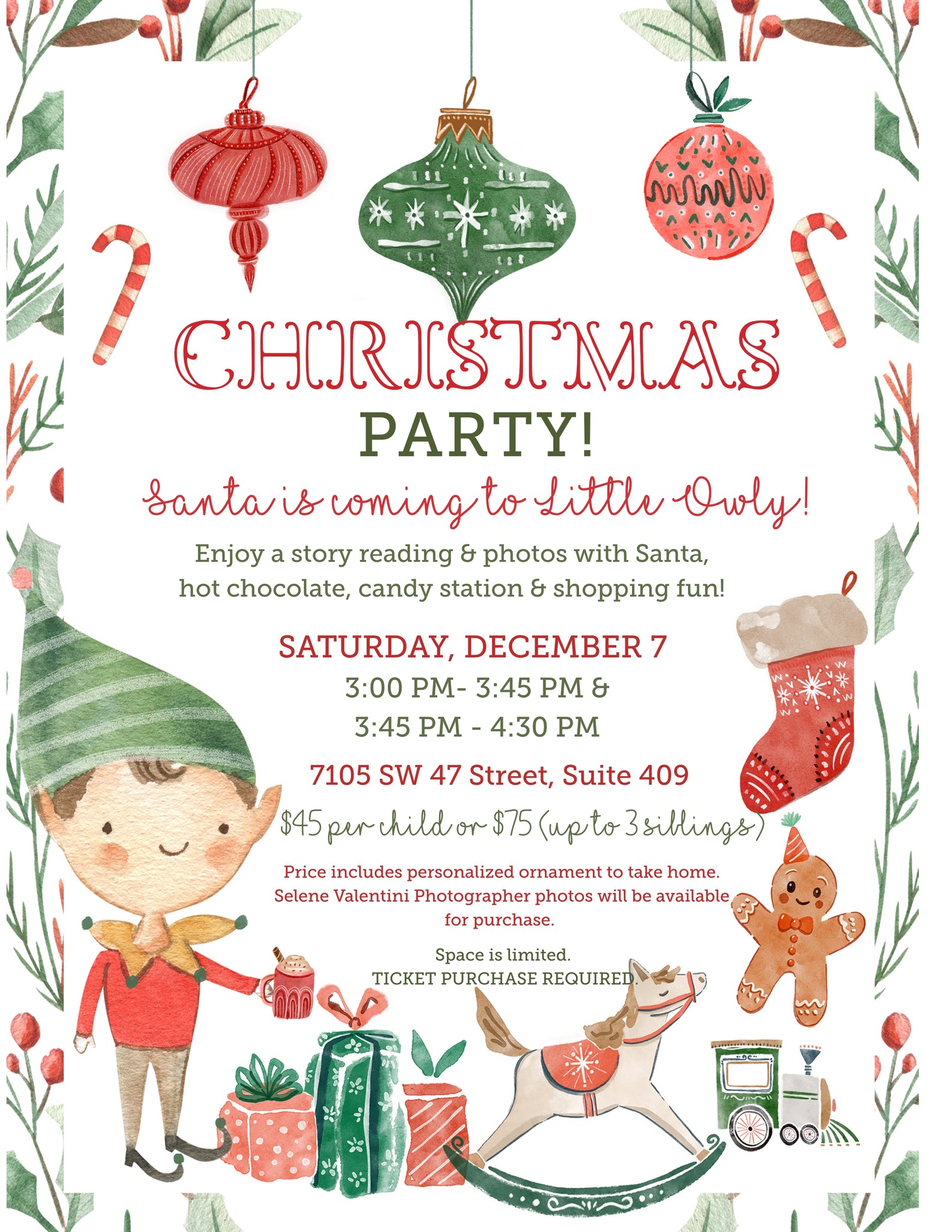 Santa is coming to Little Owly Christmas Party!