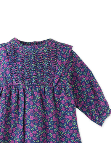 Floral Dress with Contrast Smocking