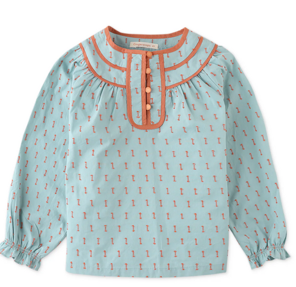 Girls Dotted Top with Contrast Trim