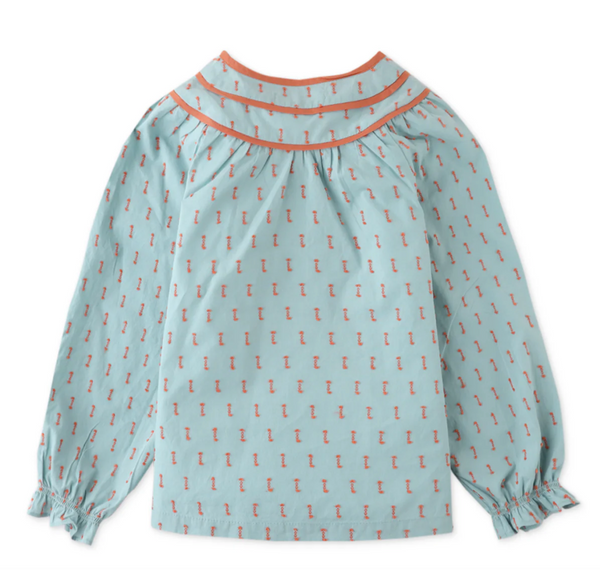 Girls Dotted Top with Contrast Trim