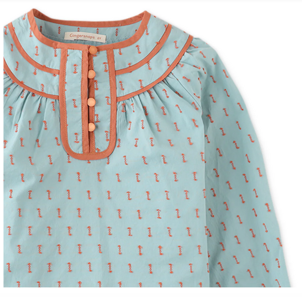 Girls Dotted Top with Contrast Trim