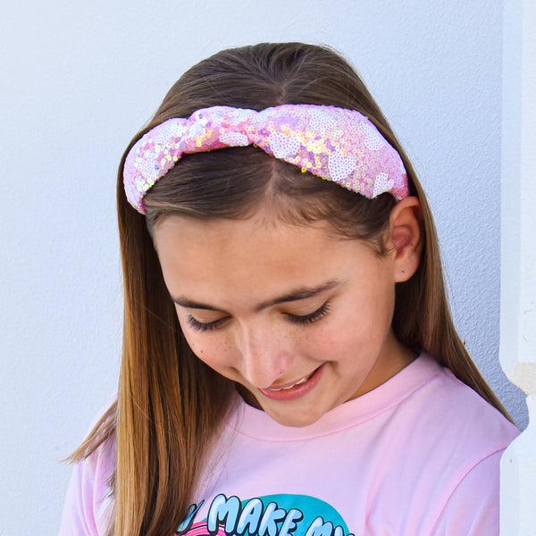 Sequin Heart Knot Headband