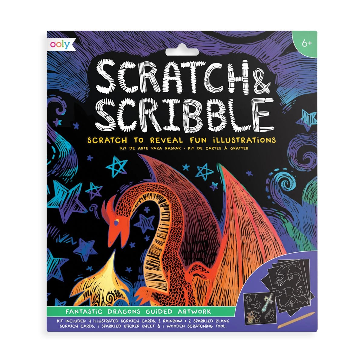 Fantastic Dragon Scratch and Scribble Scratch Art Kit