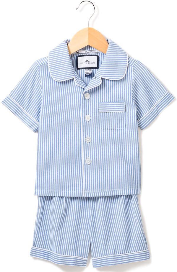 Blue Seersucker Pajama Short Set - Little Owly