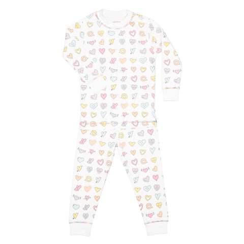 Rainbow Hearts Two-Piece Pajama
