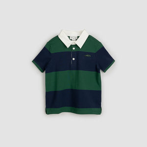 Racing Green and Navy Stripe Rugby Polo
