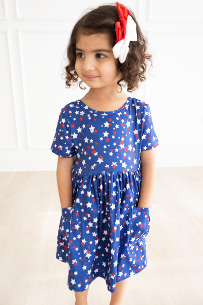 Star Bright Short Sleeve Twirl Dress