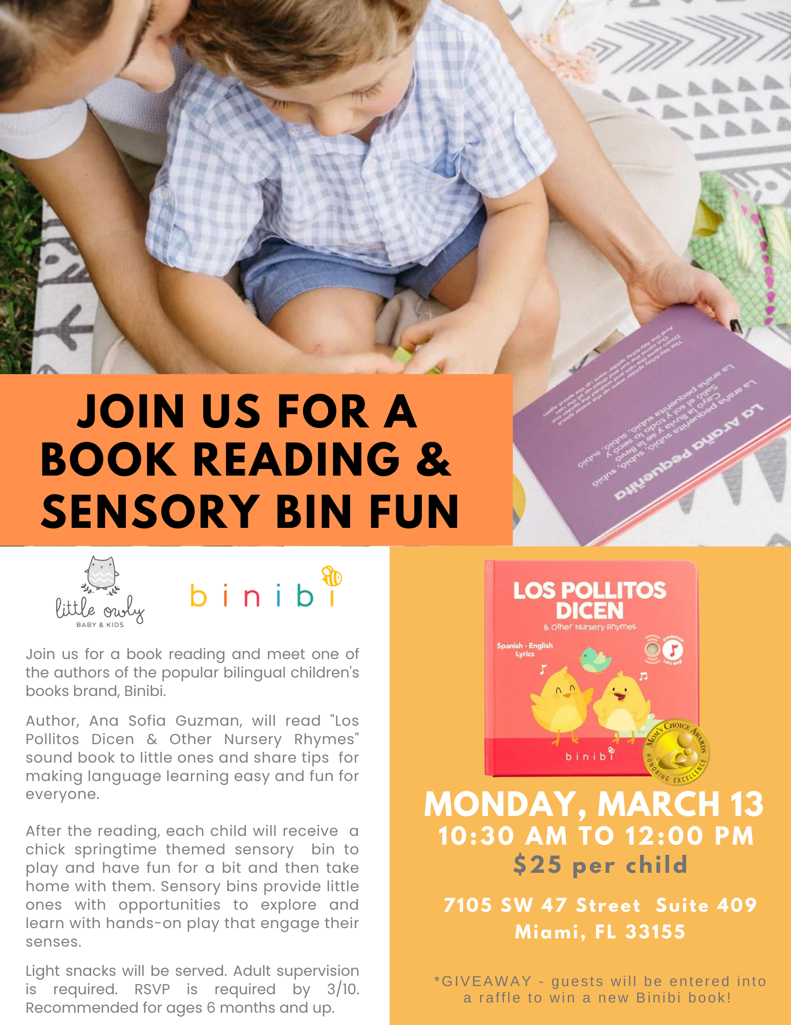 Binibi Book Reading and Sensory Bin Fun Event