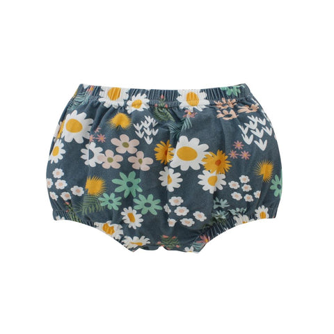 Blue Daisy Bamboo Baby Bloomers