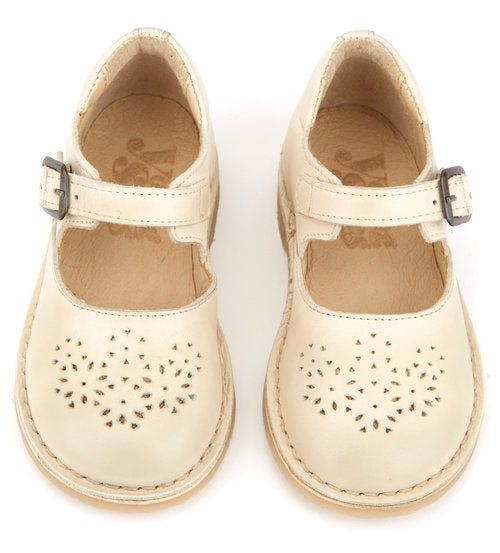Delilah Vanilla Child Leather Mary Jane Shoes - Little Owly