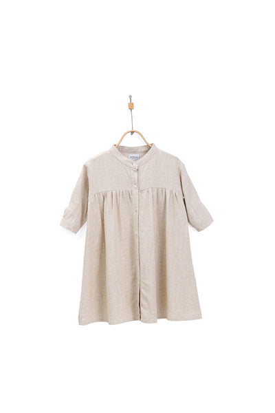 Natural Linen Dress - Little Owly