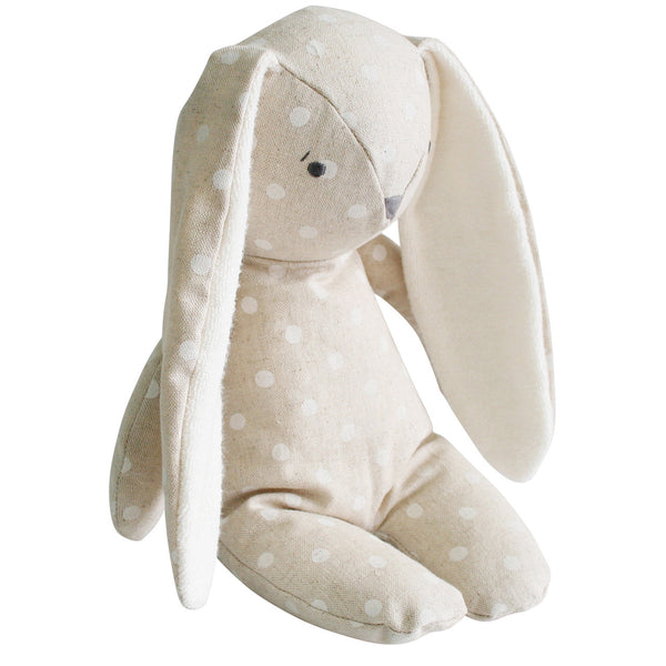 Floppy Bunny in Linen with White Spots