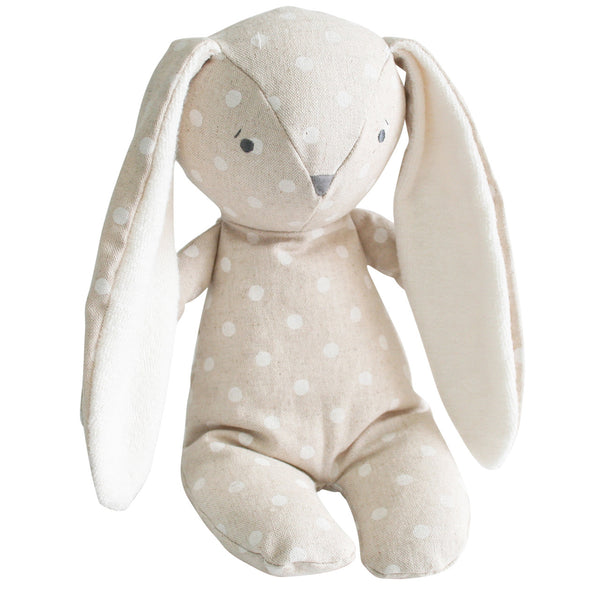 Floppy Bunny in Linen with White Spots