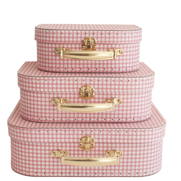 Kids Carry Case Set in Gingham Print