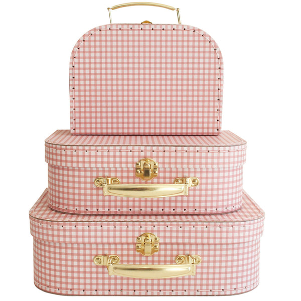 Kids Carry Case Set in Gingham Print