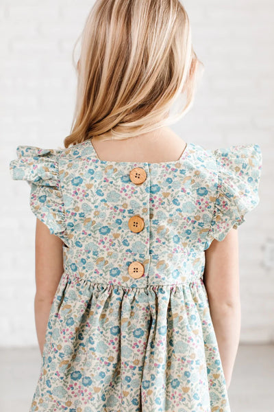 Pinafore Dress in Pond Floral
