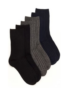 Collin Ribbed Crew socks (3-pack) - Little Owly